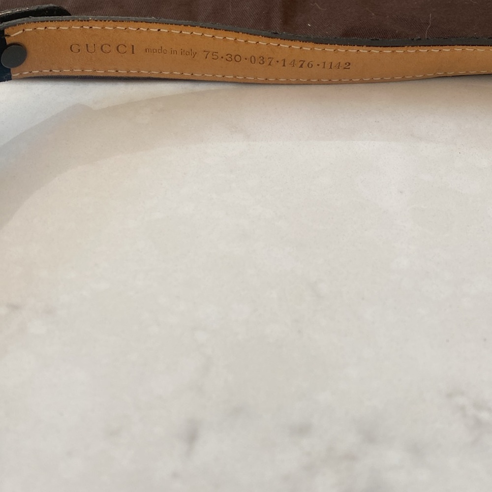 Very Rare Vintage Gucci Metal and Suede Belt Size 75 (30”) With Dust Bag - Picture 3 of 6